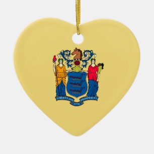 New jersey Statlig flagga design Julgransprydnad Keramik