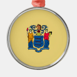 New jersey Statlig flagga design Julgransprydnad Metall