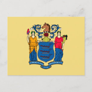 New jersey Statlig flagga design Vykort