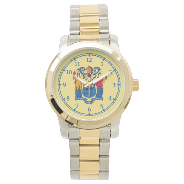 New jersey Statlig flagga Dial Design Armbandsur (Framsida)