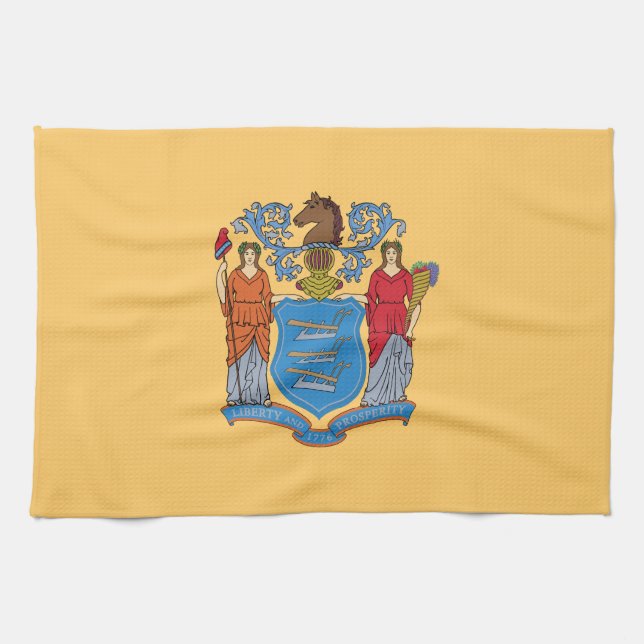 New jersey Statlig flagga Kökshandduk (Horisontell)