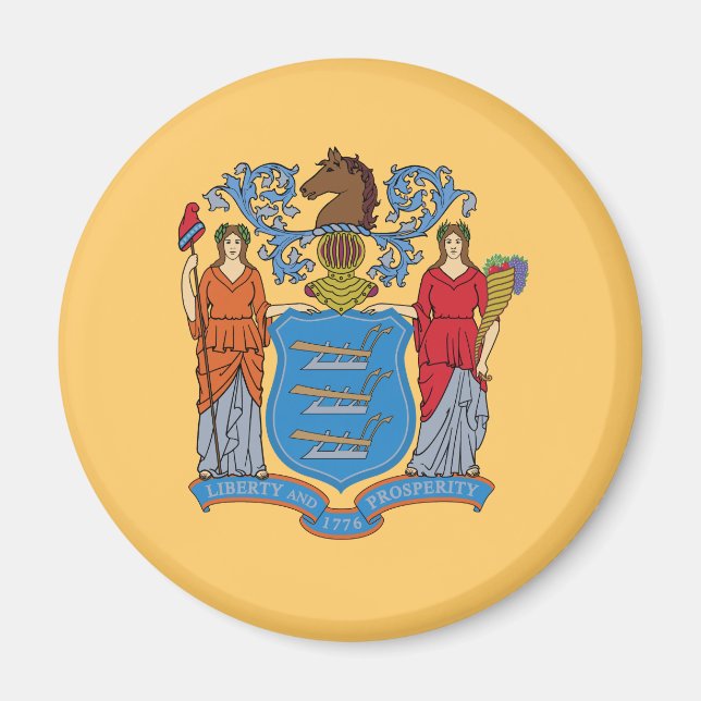 New jersey Statlig flagga Magnet (Framsidan)