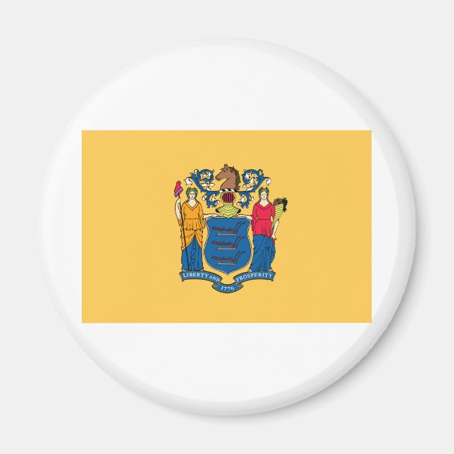 New jersey Statlig flagga Magnet (Framsidan)