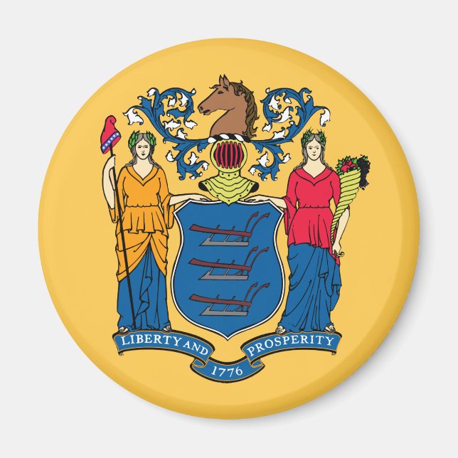 New jersey Statlig flagga Magnet (Framsidan)