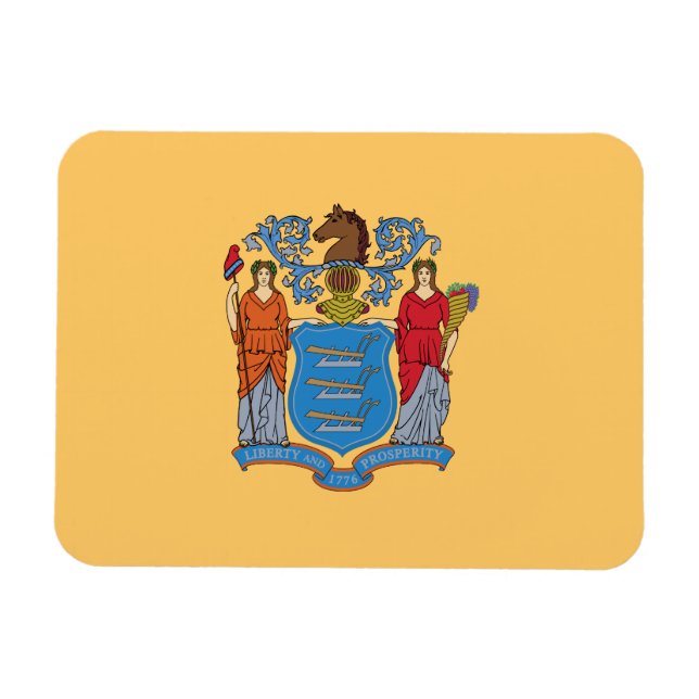 New jersey Statlig flagga Magnet (Horisontell)