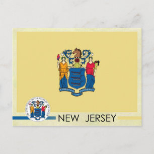 new jersey Statlig flagga och Seal Vykort