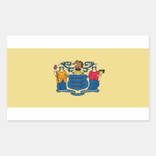 New jersey statlig flagga rektangulärt klistermärke