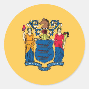 new jersey Statlig flagga Runt Klistermärke