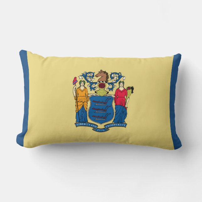New jersey Statlig flagga Skriv ut Patriotic Lumbarkudde (Framsida)
