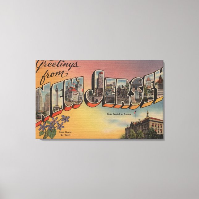 New jersey (statligt kapital/blomma) canvastryck (Framsida)