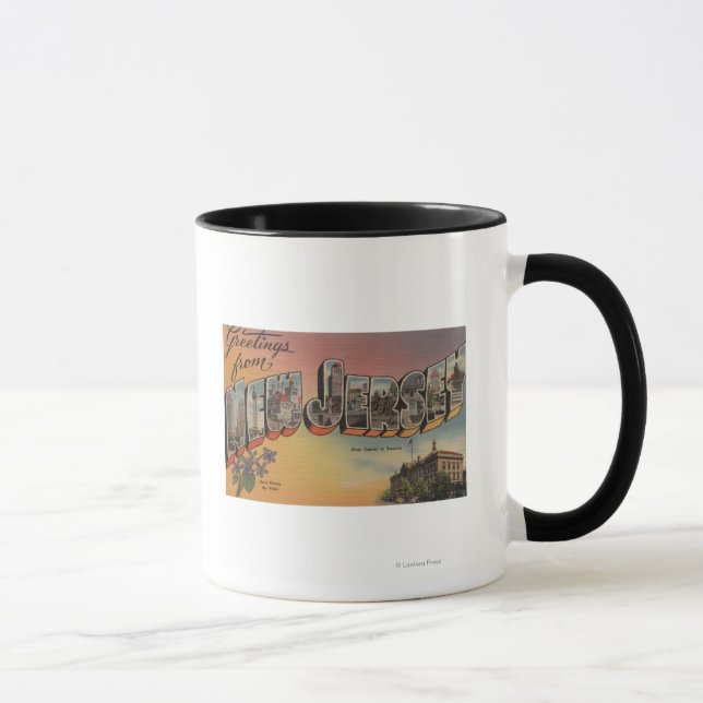 New jersey (statligt kapital/blomma) mugg (Höger)