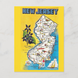 new jersey-statskort Karta Vykort