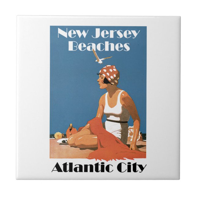 New jersey stränder ~ Atlantic City Kakelplatta (Framsidan)