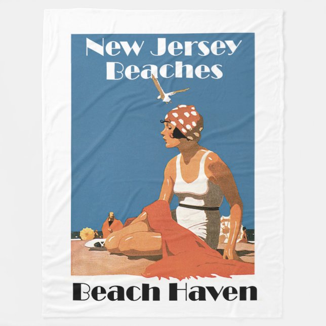 New jersey stränder ~ Beach Haven Fleecefilt (Framsidan)