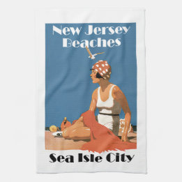 New jersey-stränder ~ Sea Isle City Kökshandduk