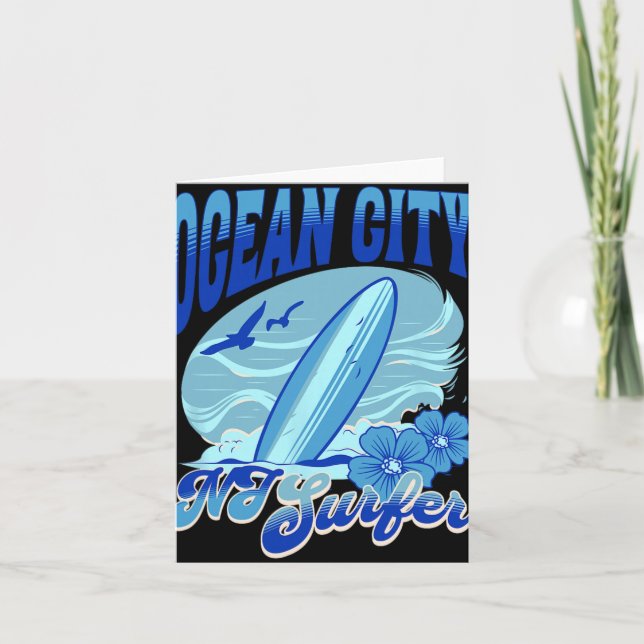 New Jersey Surfer Ocean City Nj Surfing Beach Sand Kort (Framsida)