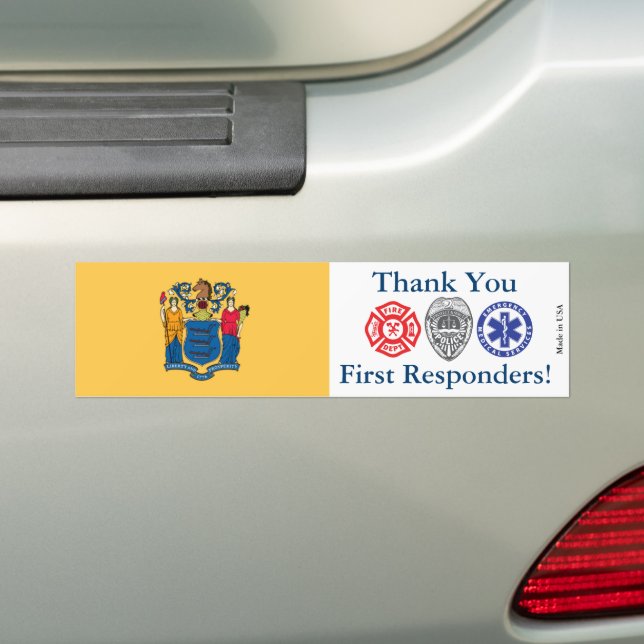 New jersey Tack First Responders Bildekal (På Bil)