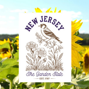 New Jersey The Garden State Est. 1787 Fågel Vykort