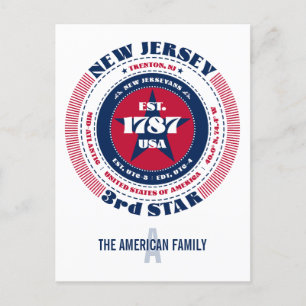New jersey, Trenton NJ, Patriotic Monogram Vykort