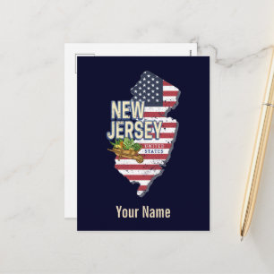 New jersey United Stater Retro Karta USA Souvenir Helg Vykort