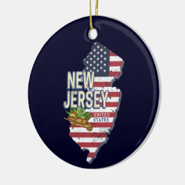 New jersey United Stater Retro Karta USA Souvenir Julgransprydnad Keramik