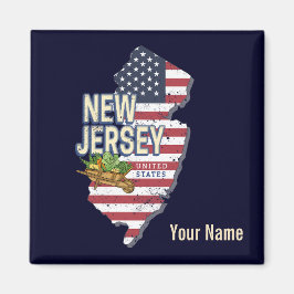 New jersey United Stater Retro Karta USA Souvenir Magnet