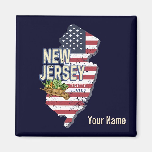 New jersey United Stater Retro Karta USA Souvenir Magnet (Framsidan)