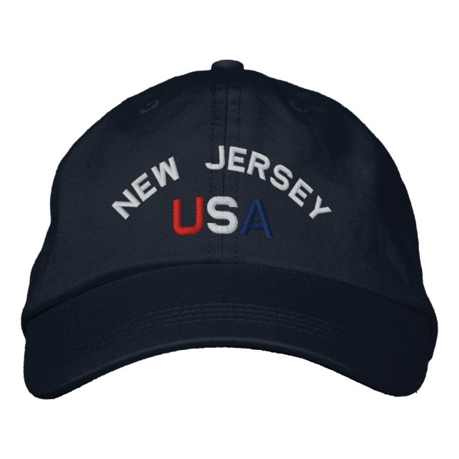New jersey USA Embroiderade marinblått Hat Broderad Keps (Framsida)