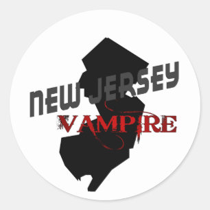 NEW JERSEY vampre Runt Klistermärke