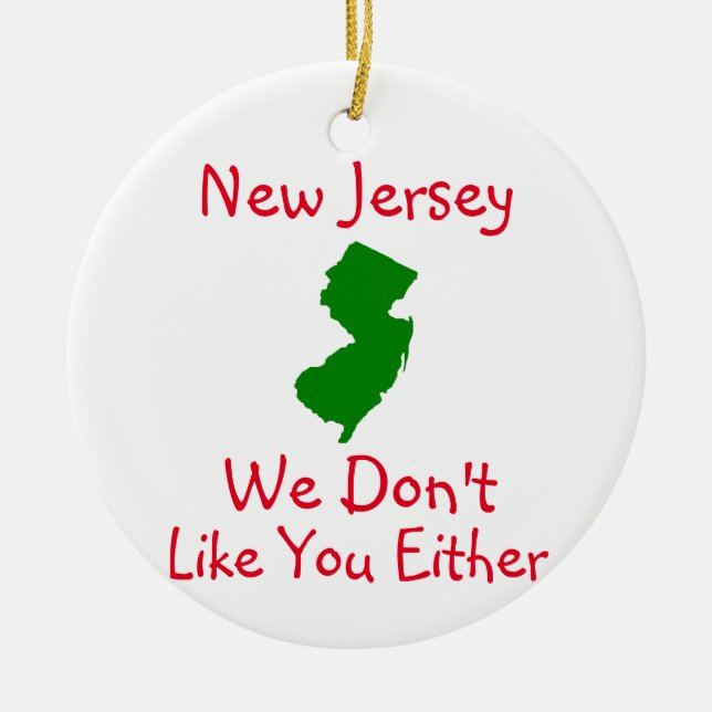 New jersey vi tycker inte om dig keramiska prydnad julgransprydnad keramik (Framsidan)