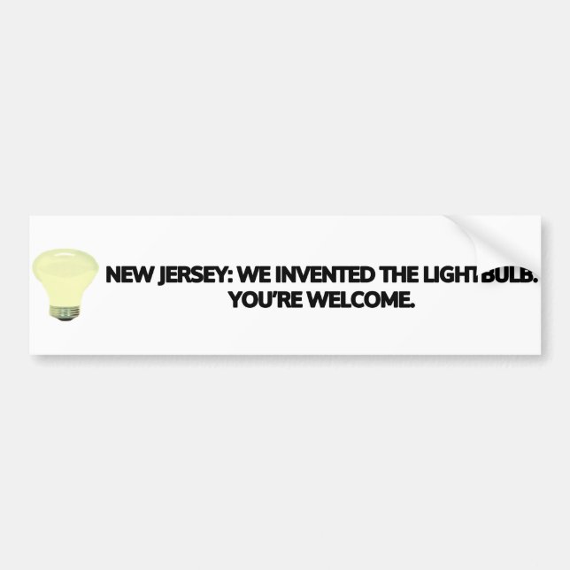 New jersey: Vi uppfann glödlampan. Bildekal (Framsidan)