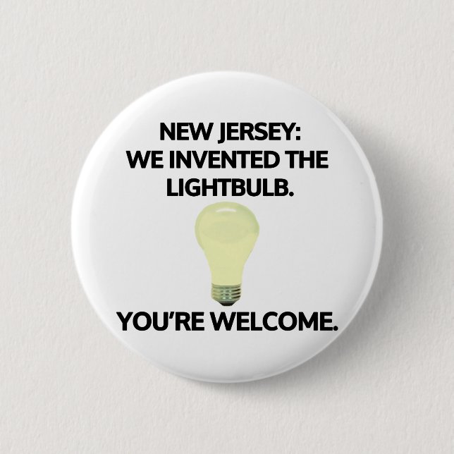 New jersey: Vi uppfann glödlampan. Knapp (Framsida)