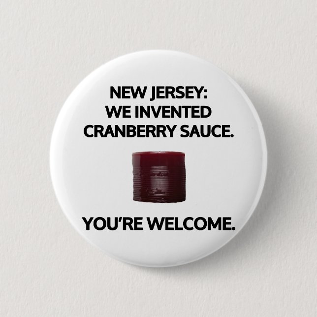 New jersey: Vi uppfann kranbärssås. Knapp (Framsida)