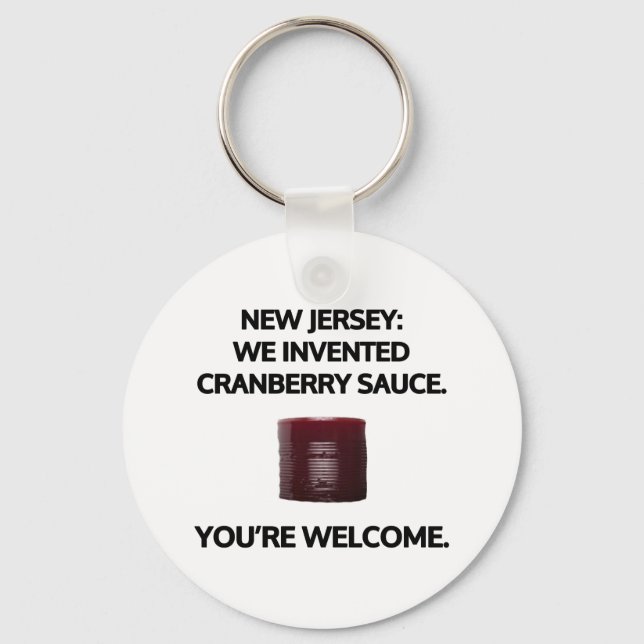 New jersey: Vi uppfann kranbärssås. Nyckelring (Framsida)