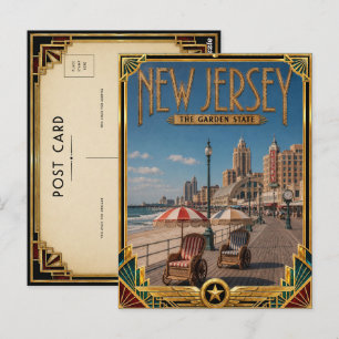 New Jersey Vintage Art Deco-guldåldern Vykort