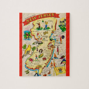 New jersey vykort Karta Jigszawa Puzzle Pussel
