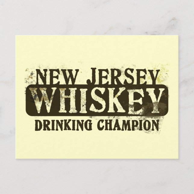 New jersey Whiskey Drinking Champion Vykort (Framsida)