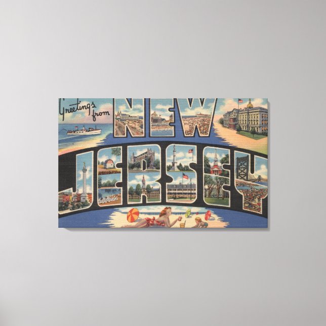 New JerseyLarge Brev ScenesNew Jersey Canvastryck (Framsida)