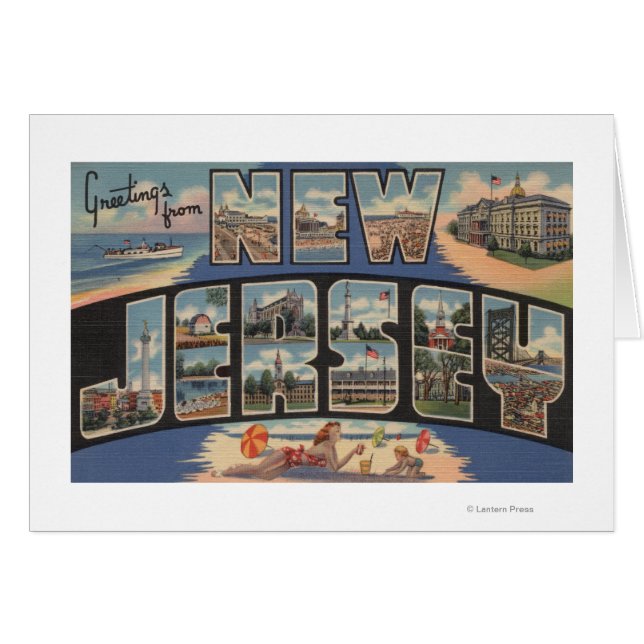 New JerseyLarge Brev ScenesNew Jersey Hälsningskort (Framsidan Horizontal)