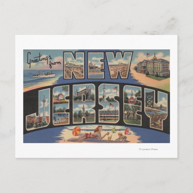 New JerseyLarge Brev ScenesNew Jersey Vykort (Framsida)