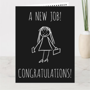 New Job Woman Greeting Card Tack Kort