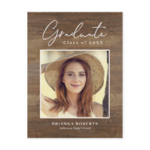 New Journey Rustic Studenten Announcement Postcar