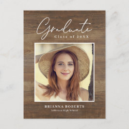 New Journey Rustic Studenten Announcement Postcar Vykort