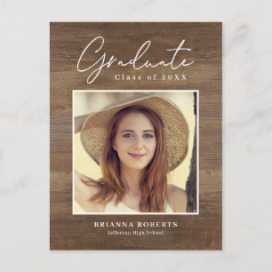 New Journey Rustic Studenten Announcement Postcar Vykort