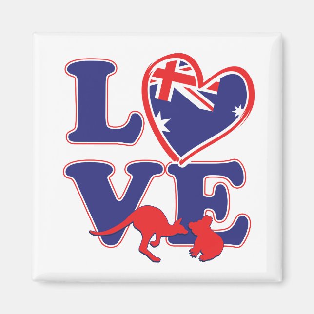 NEW-Kärlek-from-Australia-Heart and-Animals Magnet (Framsidan)
