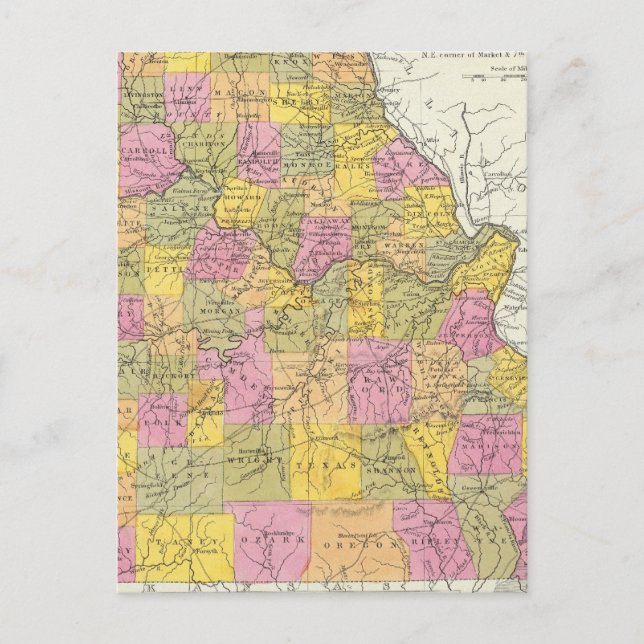 New Karta of Missouri Vykort (Framsida)