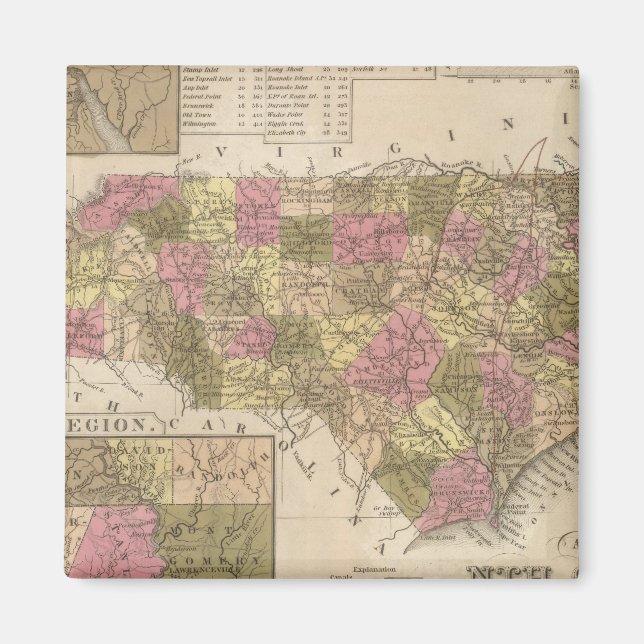 New Karta of North Carolina Magnet (Framsidan)
