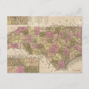 New Karta of North Carolina Vykort