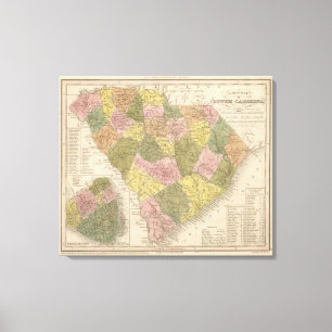 New Karta of South Carolina Canvastryck