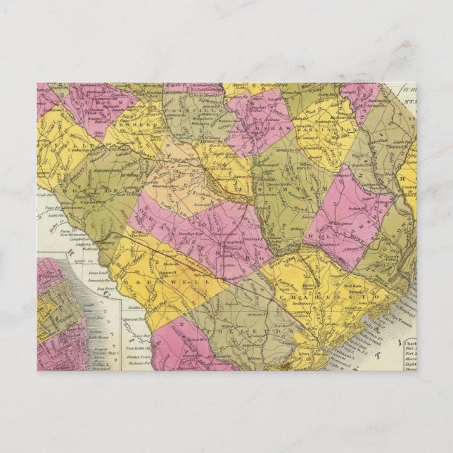 New Karta of South Carolina Vykort (Framsida)